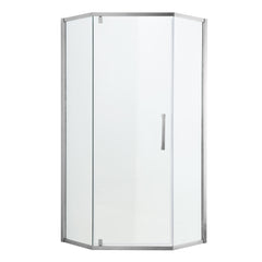 Lordear 72'' Tempered Glass Frameless Corner Frame Shower Door