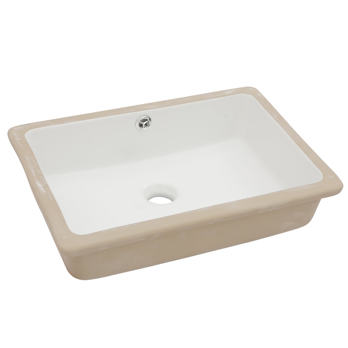 Lordear 18x12.5 Inch Bathroom Vanity Sink Undermount Rectangle White Porcelain Ceramic Bathroom Under Counter Lavatory Vanity Sink Basin with Overflow  from Lordear