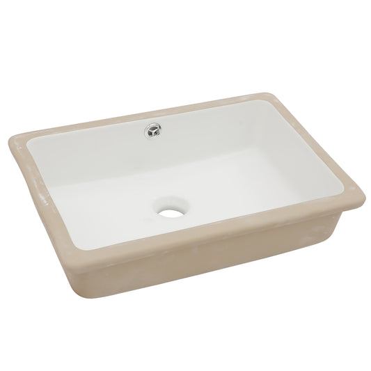 Lordear 18x12.5 Inch Bathroom Vanity Sink Undermount Rectangle White Porcelain Ceramic Bathroom Under Counter Lavatory Vanity Sink Basin with Overflow | Bathroom Sink, Bathroom Vessel Sink, Big Deal | Lordear