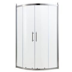 Lordear Tempered Glass Frameless Neo-Round Double Sliding Clear Bathroom Shower Door