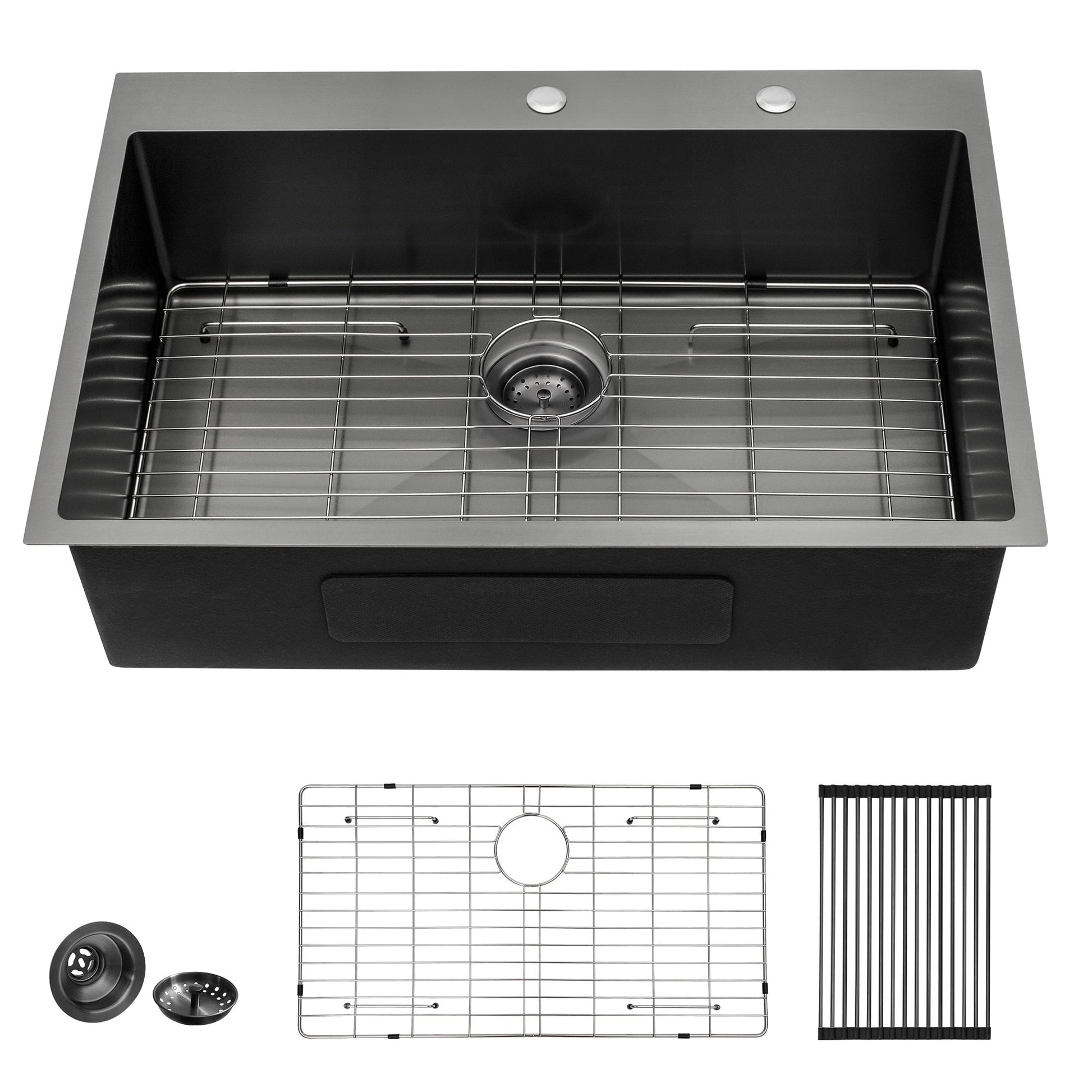 Lordear 30 Inch Drop In Kitchen Sink Gunmetal Black Single Bowl Sink 16 Gauge Stainless Steel Kitchen Sink  from Lordear