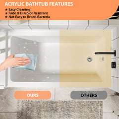 Lordear 60'' x 32'' Acrylic Rectangular Apron Front Alcove Soaking Bathtub