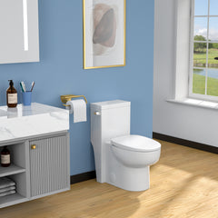 Lordear 1.6 Gallons GPF Elongated Comfort Height Floor Mounted One-Piece Toilet (Seat Included)