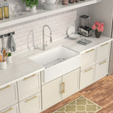 30" W x 18" D Farmhouse Kitchen Sink with Accessories White Ceramic Apron Front | Apron Front / Farmhouse Sinks, Apron Front Kitchen Sink, Apron Front Sink, big sale, Black Friday, Ceramic Kitchen Sink, Ceramic SInk, Farm Sink, Farmhouse Kitchen Sink, Kitchen, Kitchen Sinks, Long Inventory Age, Sink, Sink and Drainer | Lordear