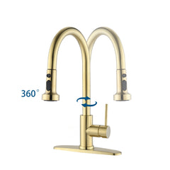 Lordear Pull Down Kitchen Faucet with Soap Dispenser
