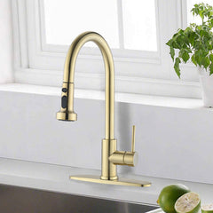 Lordear Pull Down Kitchen Faucet with Soap Dispenser