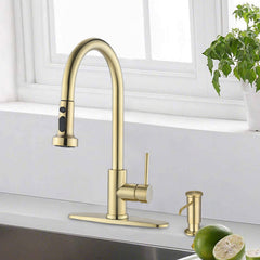 Lordear Pull Down Kitchen Faucet with Soap Dispenser