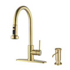 Lordear Pull Down Kitchen Faucet with Soap Dispenser