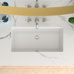 Lordear White Ceramic Undermount Rectangular Bathroom Sink  from Lordear