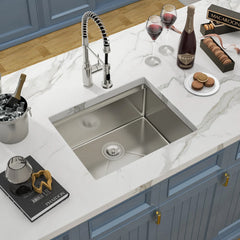Lordear 23'' Undermount Single Bowl Stainless Steel Workstation Kitchen Sink