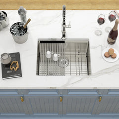 Lordear 23'' Undermount Single Bowl Stainless Steel Workstation Kitchen Sink
