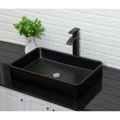 Lordear Ceramic Drop-in Rectangle Bathroom Vessel Sink