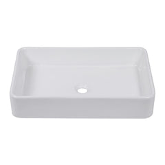 Lordear Ceramic Drop-in Rectangle Bathroom Vessel Sink
