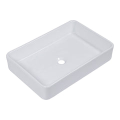 Lordear Ceramic Drop-in Rectangle Bathroom Vessel Sink