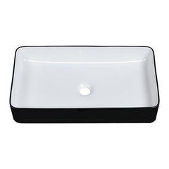 24in L x 14in W Vessel Rectangle Bathroom Sink Modern Above Counter Bathroom Sink Ceramic Art Basin  from Lordear