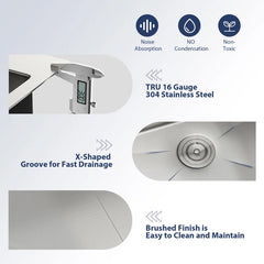 Lordear 25'' Drop-In Kitchen Sink Single Bowl With Accessories