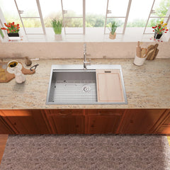 Lordear 25'' x 22'' Stainless Steel Drop-in Workstation Kitchen Sink