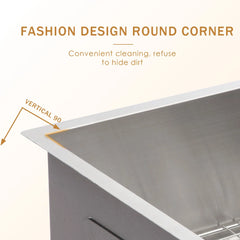 Lordear 25'' x 22'' Stainless Steel Drop-in Workstation Kitchen Sink
