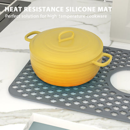 25in x 13in Silicone Bottom Sink Grid Kitchen Sink Silicone Mat Heat Resistant with Drain Hole  from Lordear