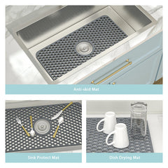 Lordear 25" x 13" Kitchen Sink Silicone Bottom Grid Hot Resistant with Drain Hole  from Lordear