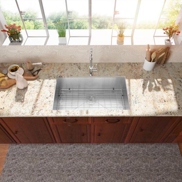 26in L x 18in W Undermount Kitchen Sink 16 Gauge Stainless Steel Kitchen Sink with Drain Assembly  from Lordear