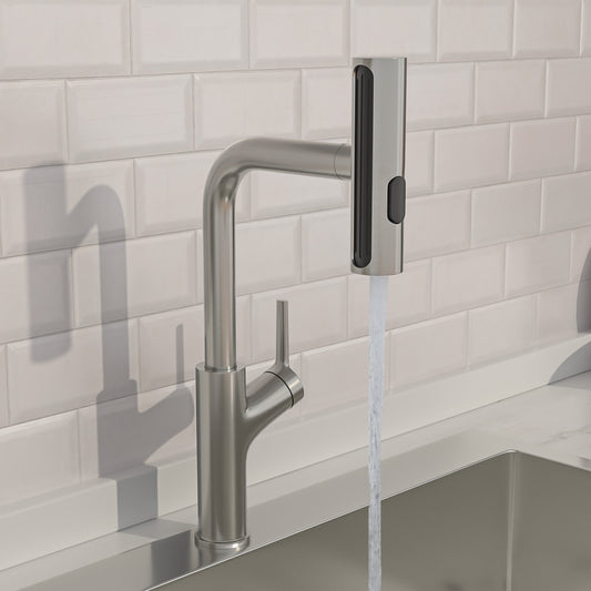 Lordear Stainless Steel Four-Function Pull-Down Sprayer Kitchen Faucet
