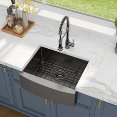 Lordear 24'' x 21'' Apron Front Stainless Steel Farmhouse Sink