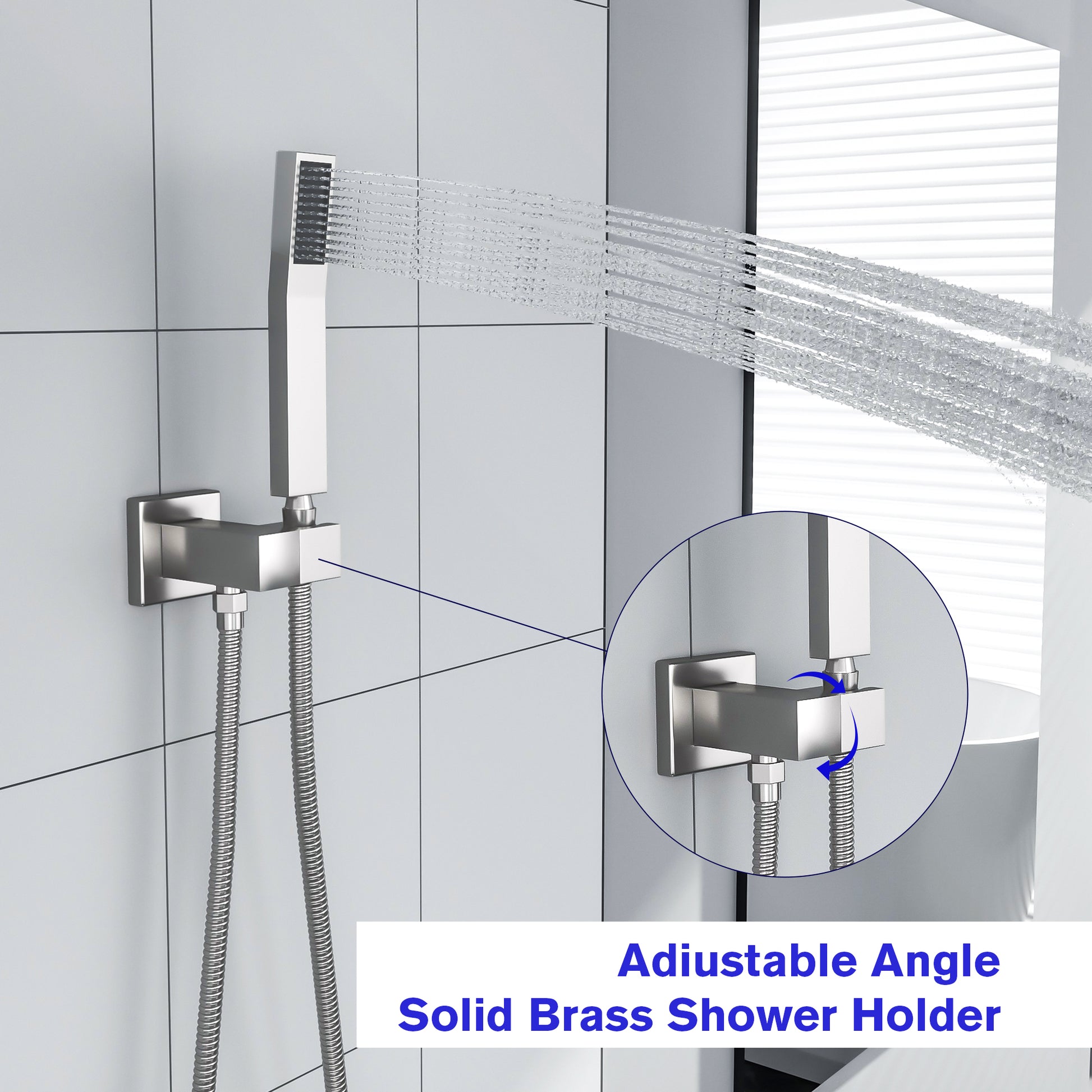 10 Inch Bathroom Rainfall Square Shower System Shower Head with Handheld Shower Wall Mounted  from Lordear