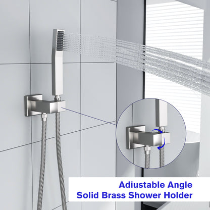 10 Inch Bathroom Rainfall Square Shower System Shower Head with Handheld Shower Wall Mounted  from Lordear