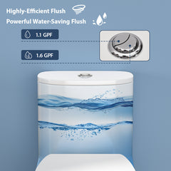 Lordear White Ceramic Comfortable Seat Height One Piece Toilet