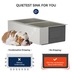 Lordear 33'' Double Bowl Apron Front Stainless Steel Farmhouse Sink