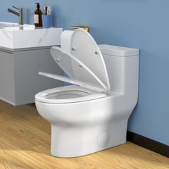 Lordear 1.1/1.6 GPF One Piece Toilet Dual Flush Elongated Toilet Floor Mounted (Seat Included)