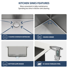 Lordear 21'' Drop-in Workstation Single Bowl Stainless Steel Outdoor Sink