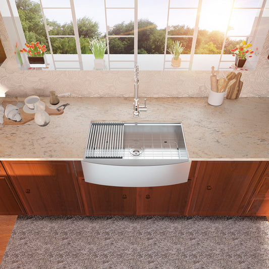 Lordear 33" Stainless Steel Single Bowl Apron Front Workstation Farmhouse Kitchen Sink  from Lordear
