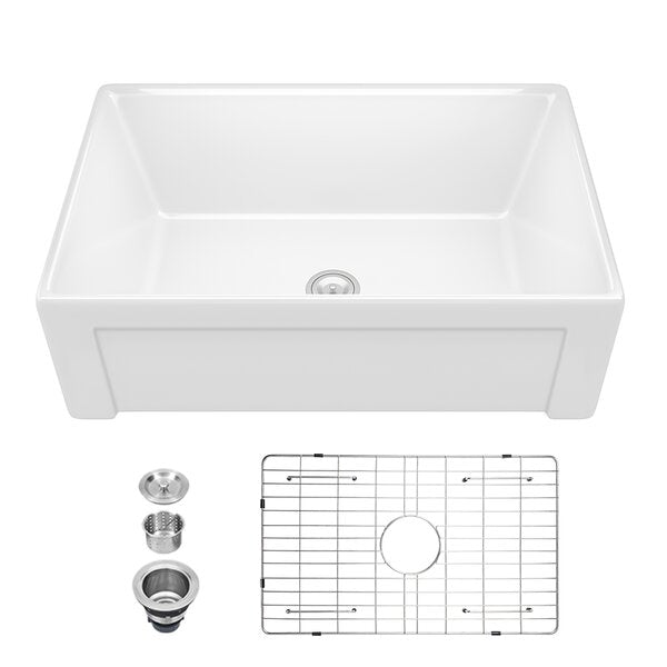 Stainless Sink 30 Inch ApronFront Kitchen Sink Fireclay Ceramic