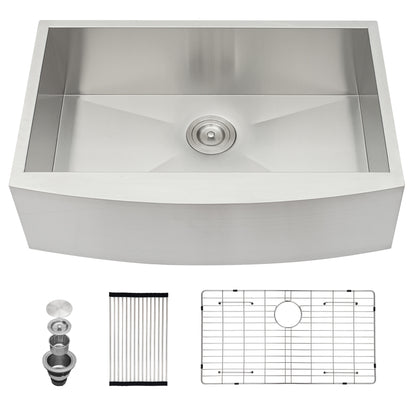 Lordear 30"x20" Kitchen Sink Farmhouse Stainless Steel Sinks Apron Front with Accessories  from Lordear