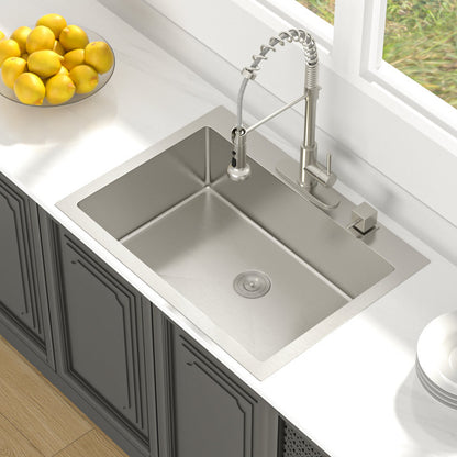 LORDEAR Drop In Kitchen Sink 30 Inch Stainless Steel Drop In 16 Gauge Single Bowl Sink with Ledges 30x22 inch Topmount Kitchen Sinks Round Corners  from Lordear