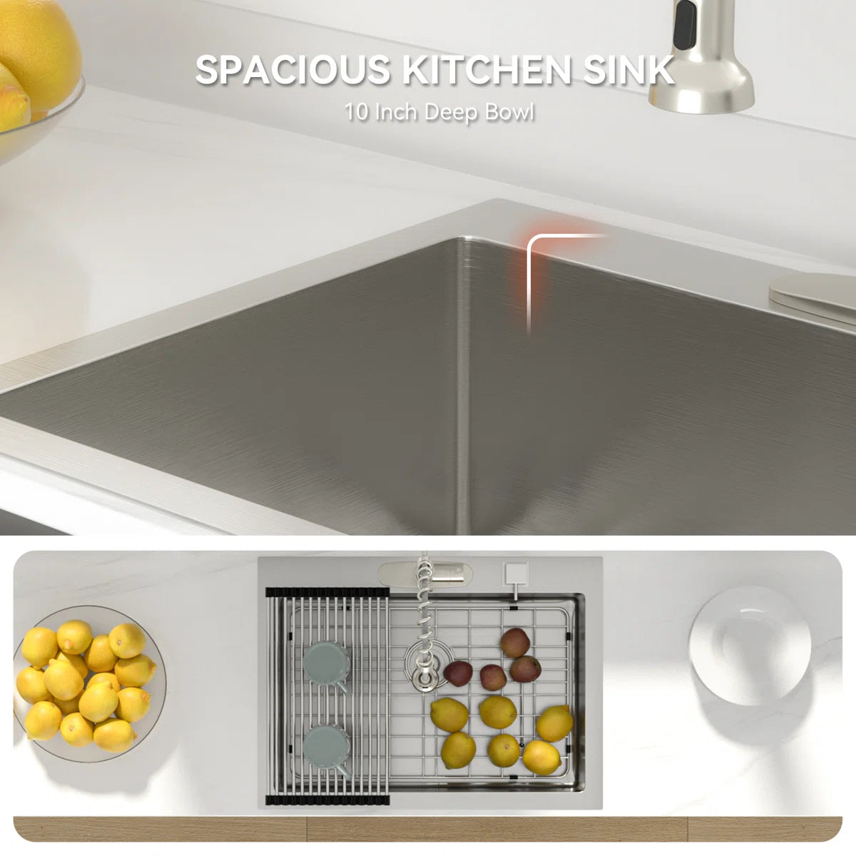 Lordear Stainless Steel Drop-In Single Bowl Kitchen Sink