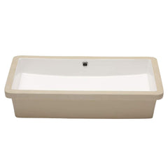 Lordear 27x14-Inch White Rectangular Ceramic Undermount Bathroom Sink