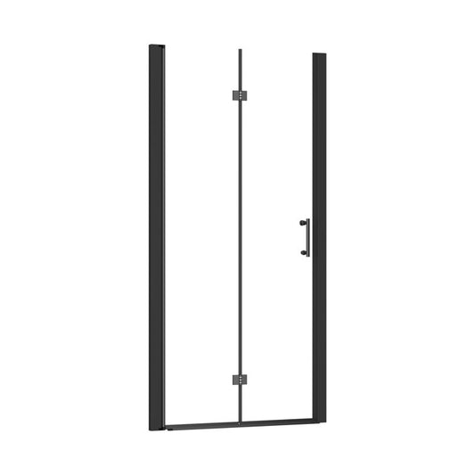 32 in.W x 72 in.H Bifold Frameless Clear Glass Shower Door 1/4 in. Fold Glass Matte Black Shower Door  from Lordear