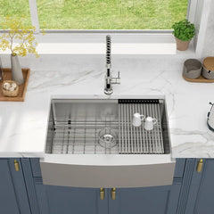 Lordear 33'' Farmhouse Kitchen Sink Single Bowl With Accessories