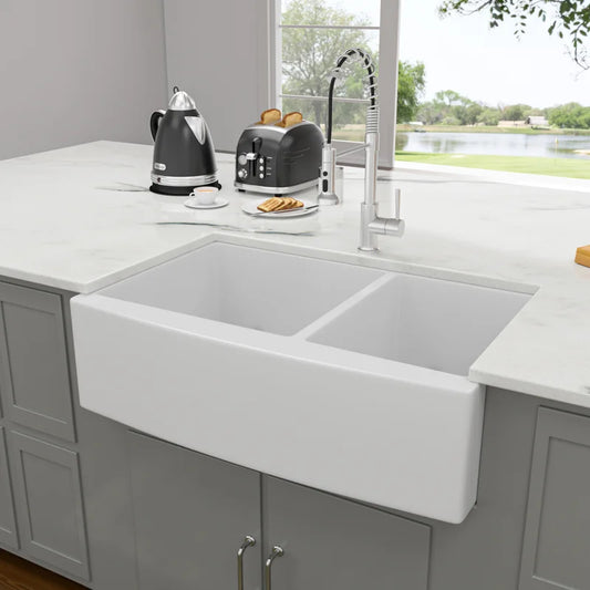 Lordear 33'' Farmhouse Kitchen Sink Double Bowl 60/40