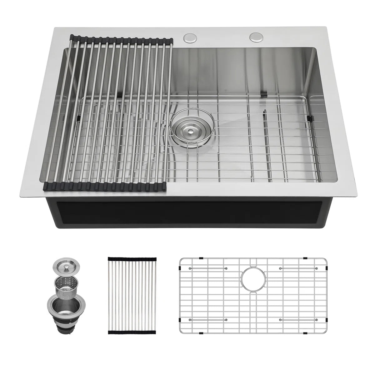 Lordear Stainless Steel Drop-In Single Bowl Kitchen Sink