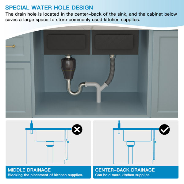 33in L x 22in W Drop-in Double Bowl 50/50 Sink 16 Gauge Stainless Steel Kitchen Sink Topmount Sink-Black  from Lordear