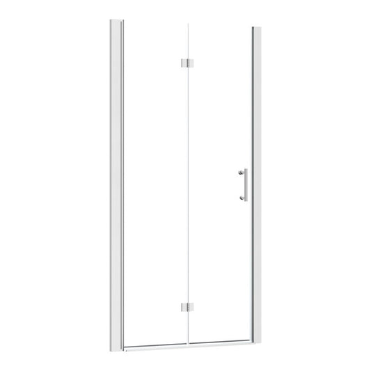 34 in.W x 72 in.H Bifold Frameless Glass Shower Door 1/4 in. Fold Clear Glass Shower Door  –  Polished Chrome Finish  from Lordear