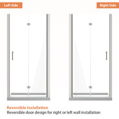 Lordear 34" W x 72" H Tempered Glass Bifold Frameless Clear Bathroom Shower Door  from Lordear