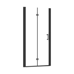 34 in.W x 72 in.H Bifold Frameless Glass Shower Door 1/4 in. Fold Clear Glass Shower Door ¨C  Matte Black Finish  from Lordear