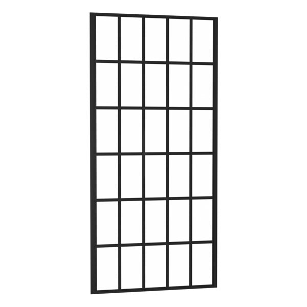 34in - 34 4/5in W x 72in H Frameless Fixed Glass Panel Shower Door Matte Black Bathroom Glass Door  from Lordear