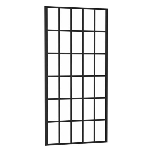 34in - 34 4/5in W x 72in H Frameless Fixed Glass Panel Shower Door Matte Black Bathroom Glass Door | Lordear