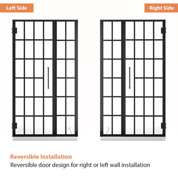 34in W x 70in H Frameless Shower Door Pivot 1/4 in Thick Clear Tempered Glass Shower Door Glass Door  from Lordear